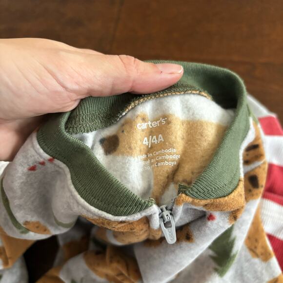 Carters Pajamas Boys size 4 / 4A winter Christmas - Picture 2 of 10